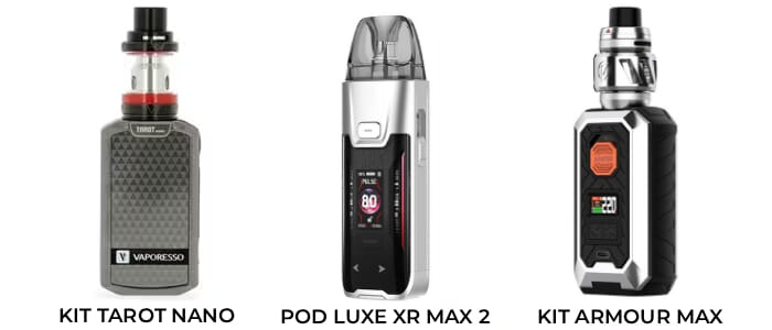 Exemples de cigarettes électroniques vaporesso
